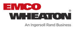 Logo for EMCO Wheaton, an Ingersoll Rand Business. Features red 