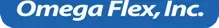 The Omega Flex, Inc. logo, white text on a rounded blue background.