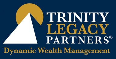 Trinity legacy partners dynamic wealth management logo on a blue background