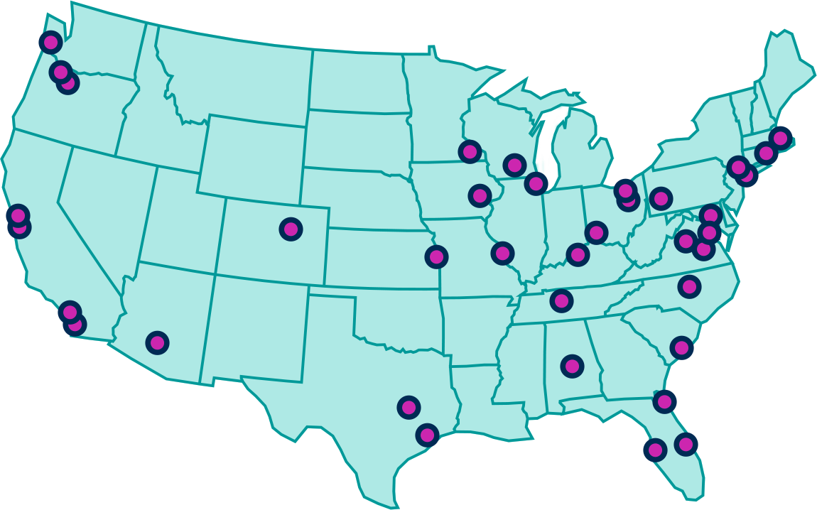 Head and Neck Cancer Clinical Trial Site Map of the USA