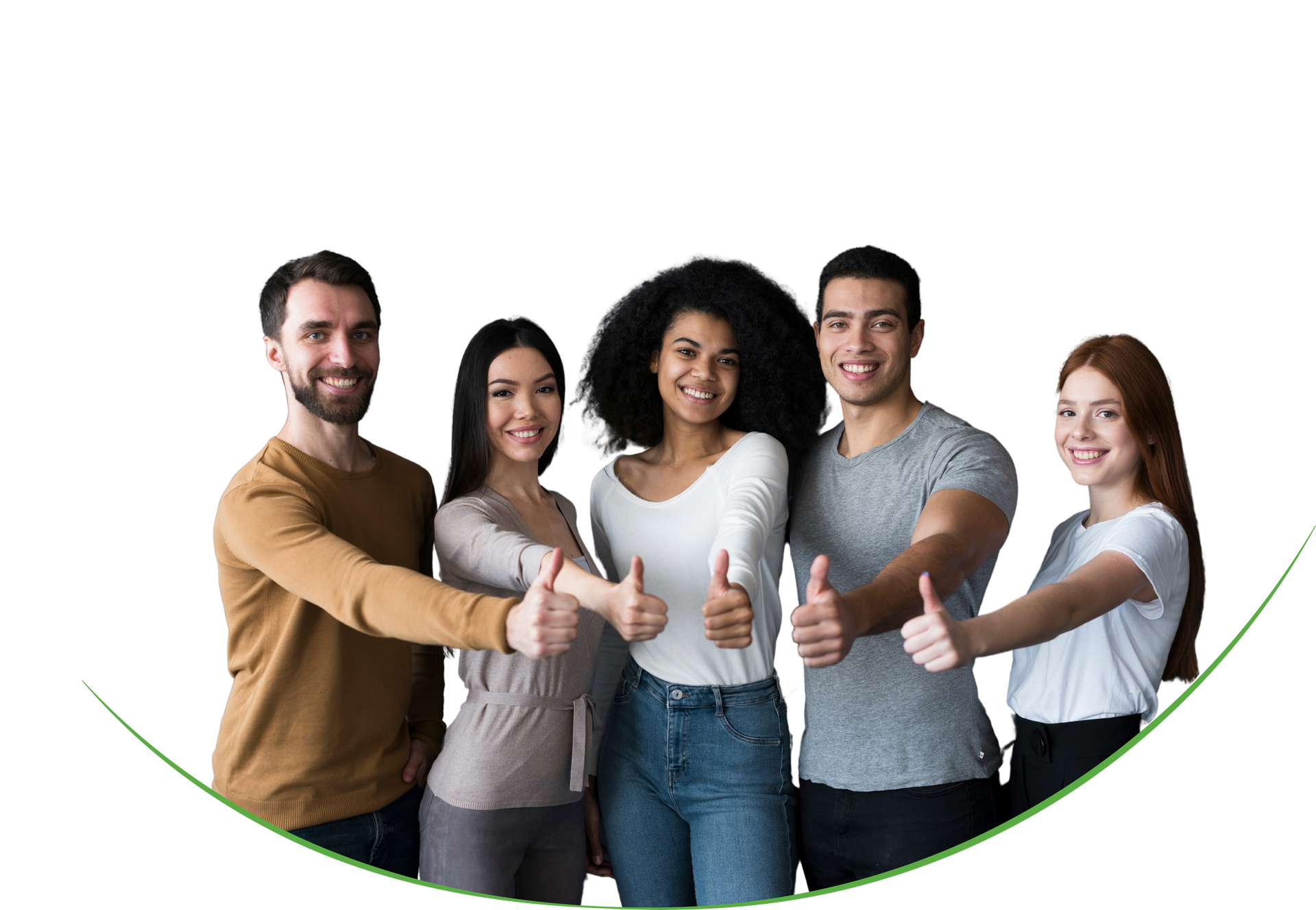 Un grupo de personas están de pie una al lado de la otra y dan un pulgar hacia arriba. | Fonrecar. Organizadores de eventos