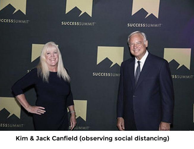 Kim Silverman with Jack Canfield observing social distancing.