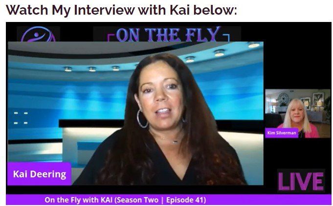 Kai Deering is sitting in front of a screen that says