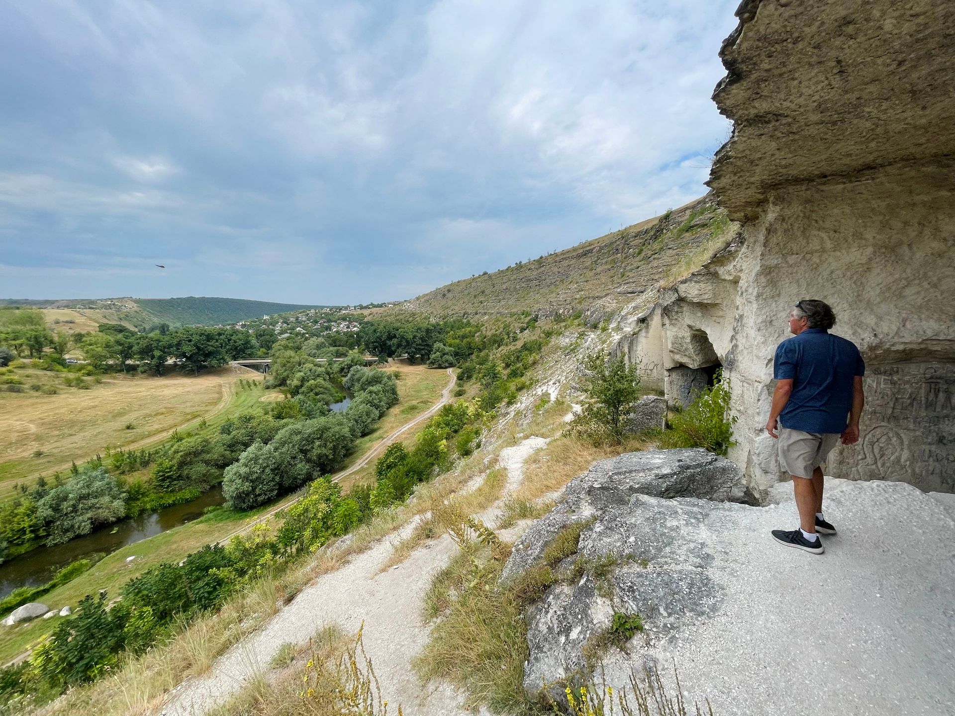 Exploring rocky cliffs of Old Orhei Reserve