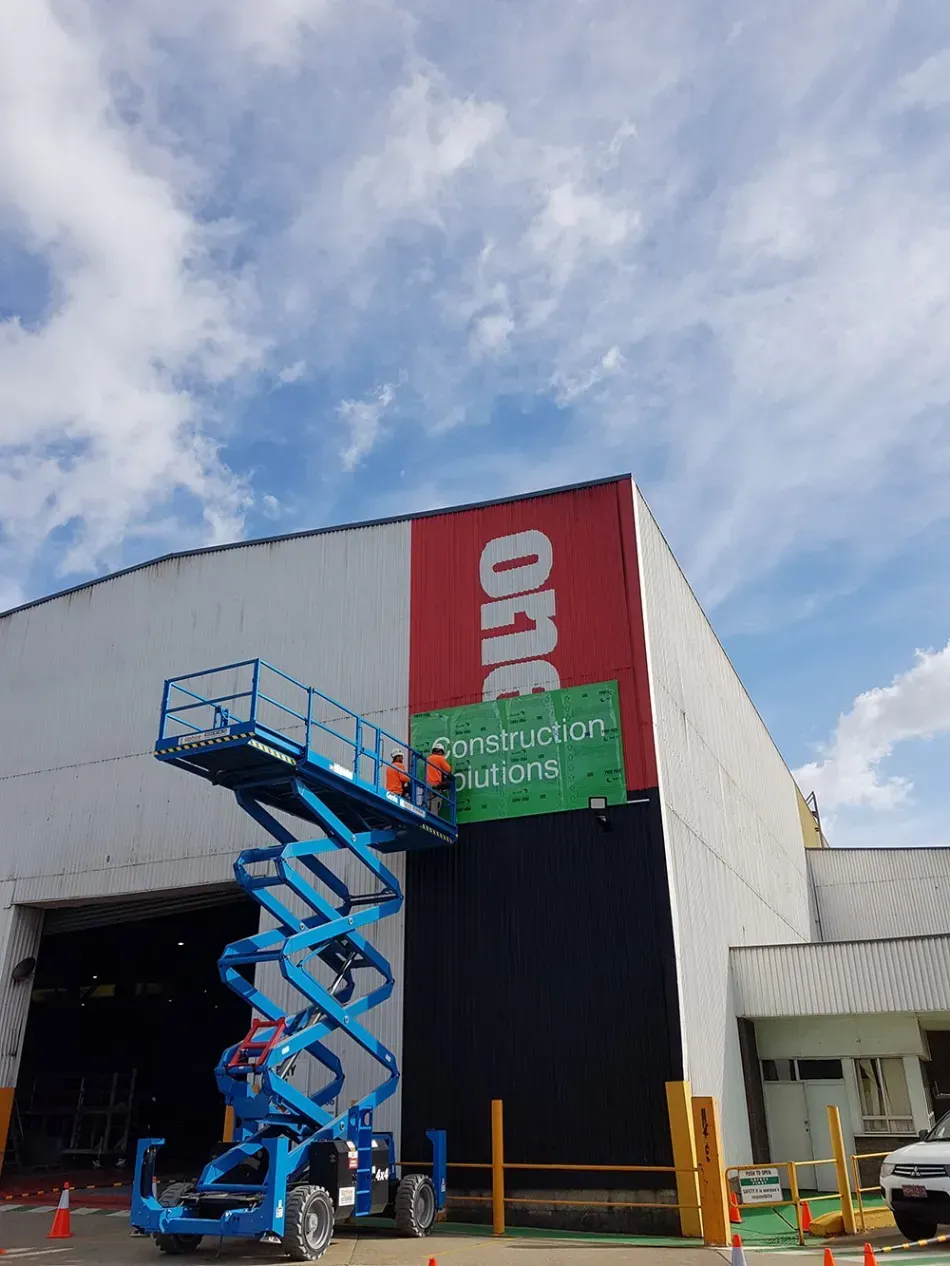 Metal, Outdoor sign installation