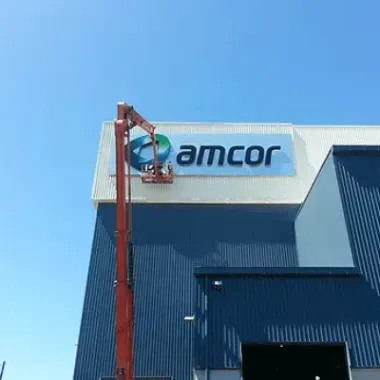 sky signage for Amcor
