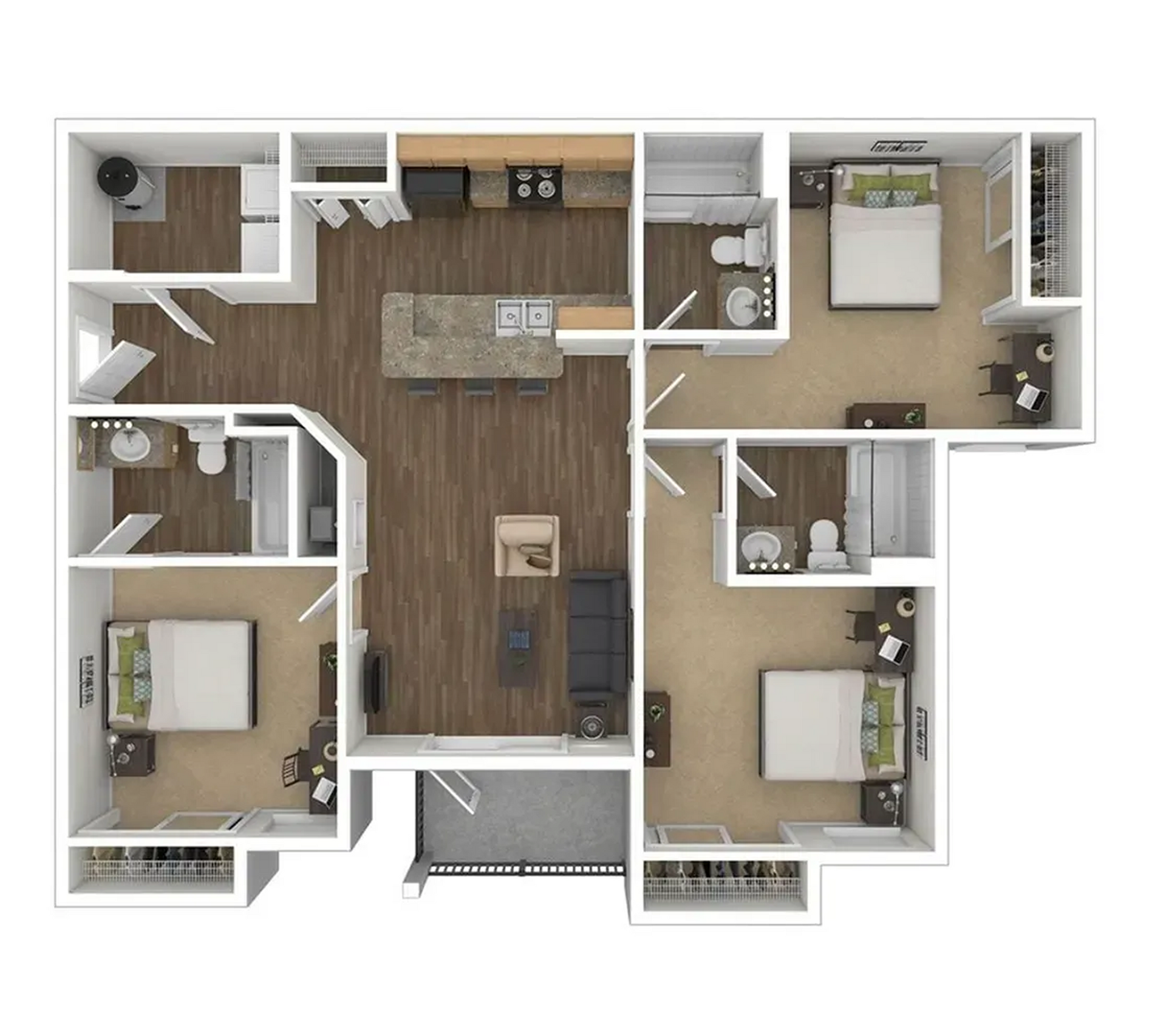 3 bedroom 3 bathroom floor plan