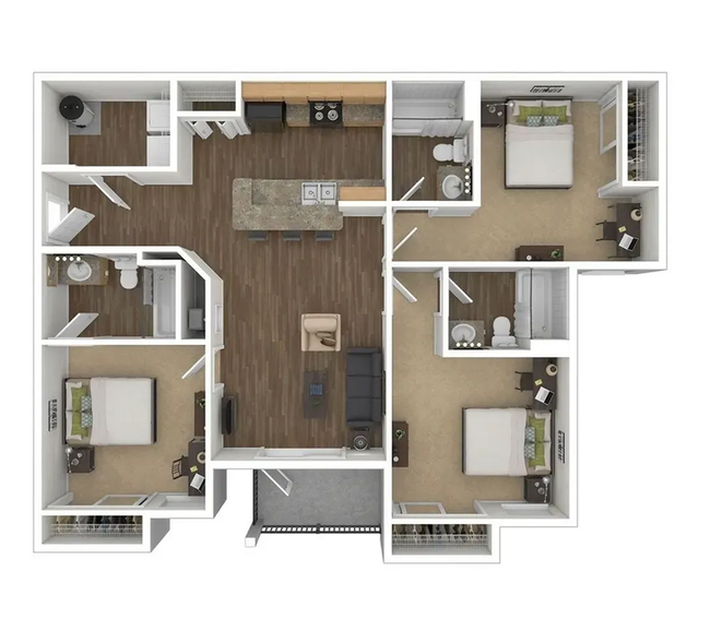 3 bedroom 3 bathroom floor plan