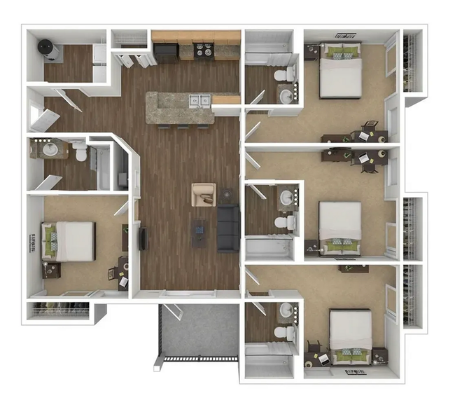 4 bedroom 4 bathroom floor plan