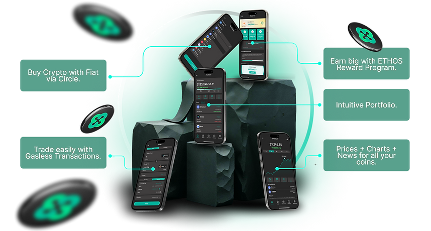 A group of phones sitting on top of each other on a rock.