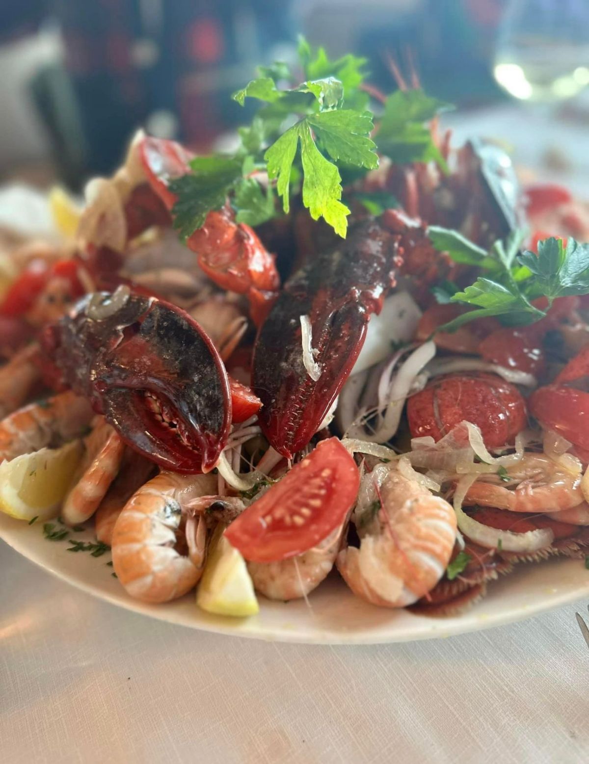 misto pesce con pomodorini e insalata