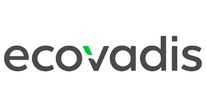 Le logo d'ecovadis est noir et vert sur fond blanc.