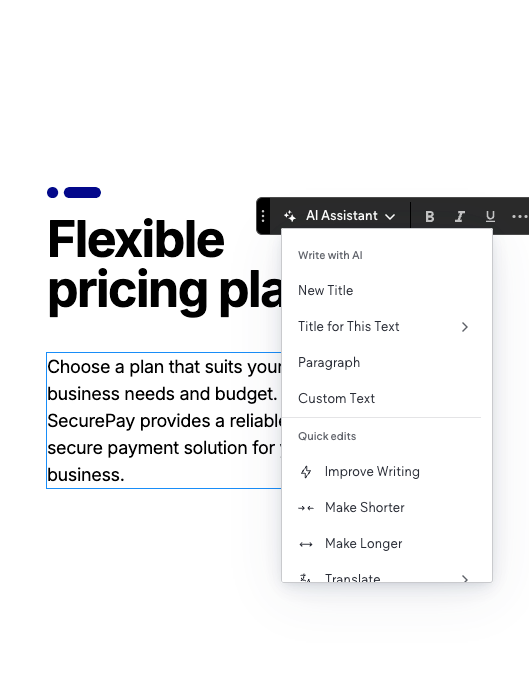 A flexible pricing plan choose a plan that suits your business needs and budget.