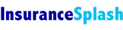 A blue and white logo for insurance splash