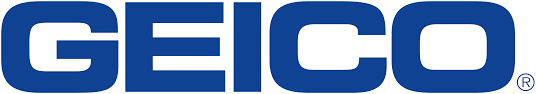 The geico logo is blue and white on a white background.