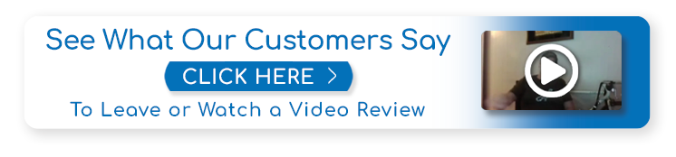 A button that says see what our customers say click here to leave or watch a video review
