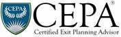 The logo for cepa is a certified exit planning advisor.