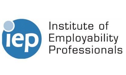 The logo for the institute of employability professionals is blue and white.