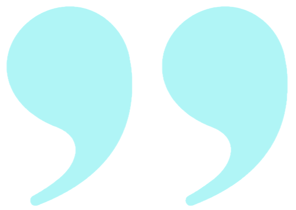 Bright blue quotation mark
