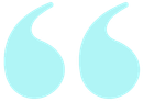 Bright blue quotation mark