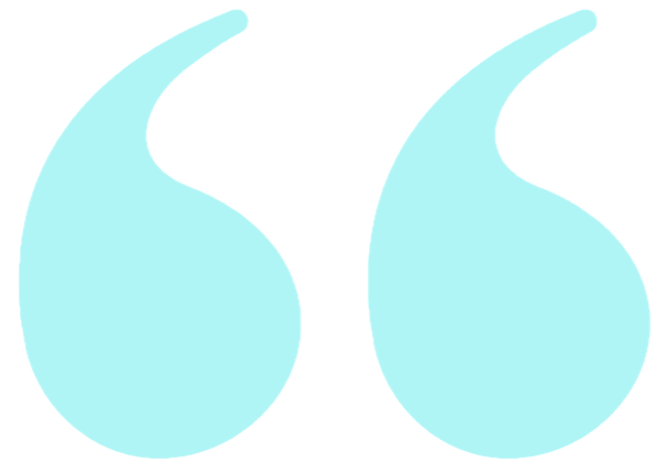 Bright blue quotation mark