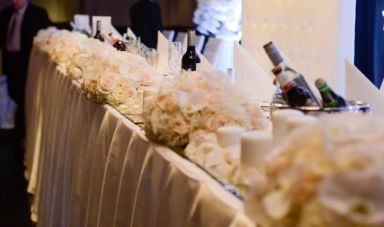Wedding flowers on a Sydney table