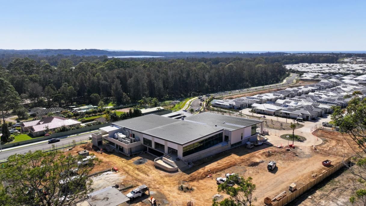 An Aerial View Building Under Construction in the Middle of a Forest — Roofing Contractor in Taree, NSW