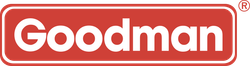Goodman logo in white text inside a red rounded rectangle.