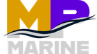 Logo with a gold "M" and purple "P" above a navy wave graphic and the gray text "MARINE".