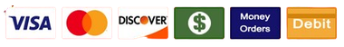 A visa mastercard discover money orders and debit logos