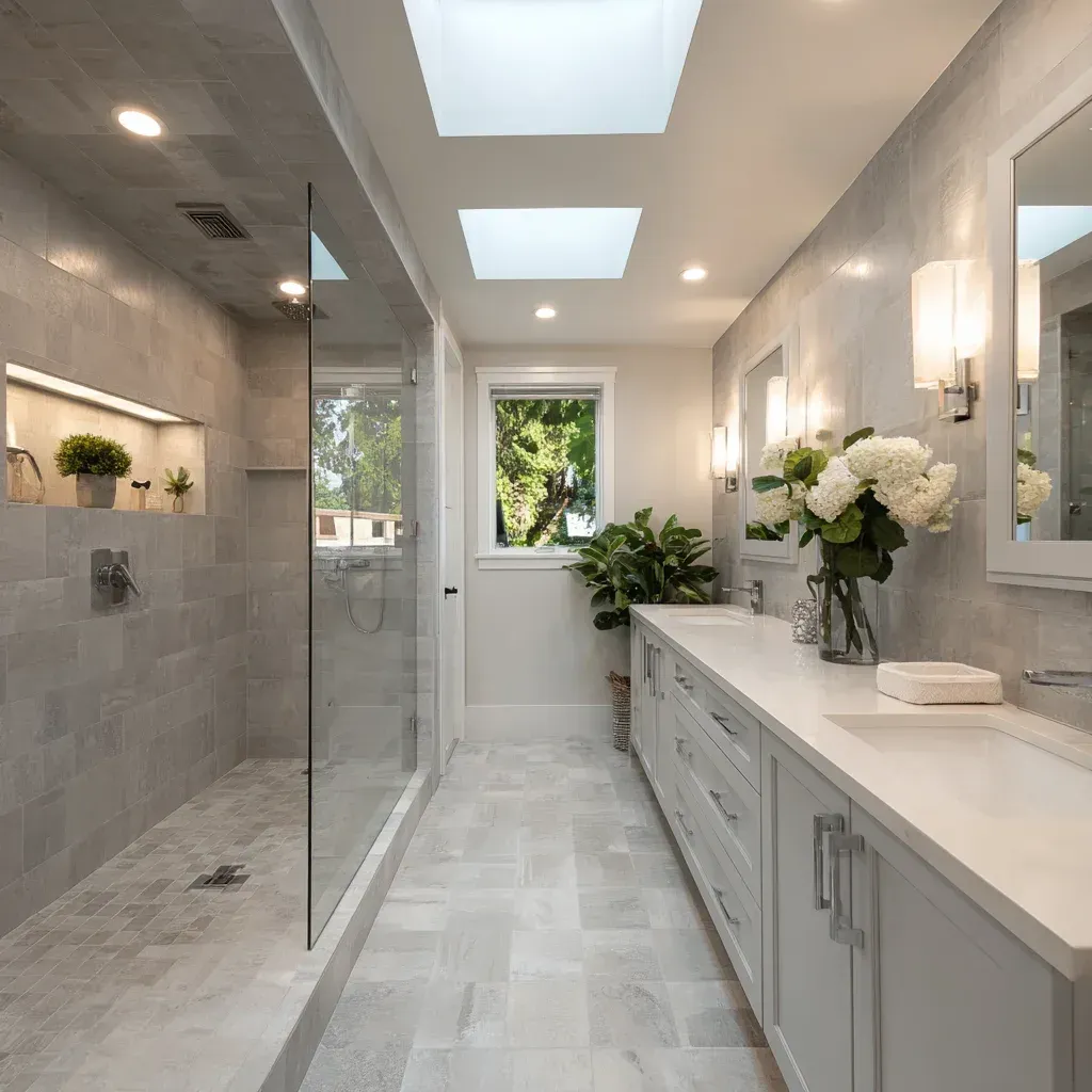 Luxury custom bathroom Vancouver featuring engineered stone vanity and brushed nickel hardware. LED under-cabinet lighting improves evening ambiance. Built with premium materials for high-end properties.
Bathroom renovation Vancouver Lower Mainland including cabinet refacing and sink fixture replacement. Waterproof laminate flooring enhances durability. Cost-effective remodeling solution for budget-conscious homeowners.
Vancouver BC bathroom remodel showcasing double vanity installation and glass tile backsplash. Updated ventilation system prevents humidity buildup. Completed by certified bathroom remodeling professionals.
High-quality bathroom renovation Vancouver BC with walk-in shower conversion and heated flooring. Frameless glass door system enhances accessibility. Delivered with workmanship warranty coverage.
Complete bathroom remodeling Vancouver including tub removal and custom tile shower installation. Cement board and waterproof membrane applied beneath all tile surfaces. Inspection-ready construction completed by licensed contractors.