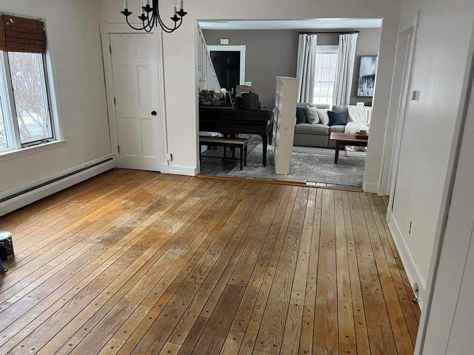 Before Cleaning The Wooden Floor — Old Forge, NY — Clinton Hardwood Floors