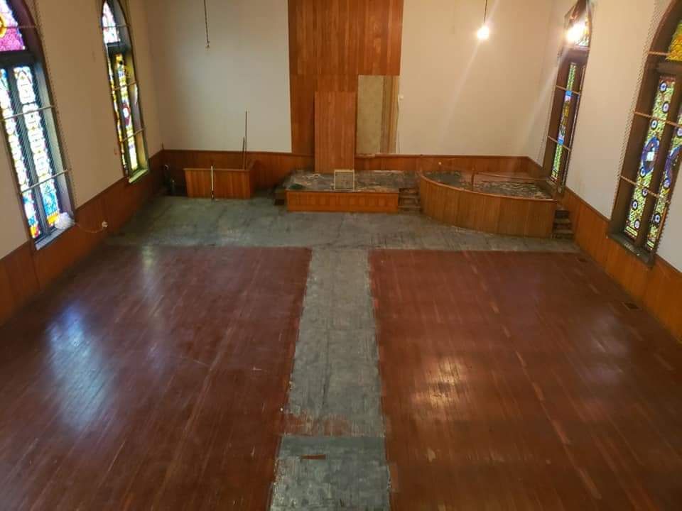 Before Laminating The Floor — Old Forge, NY — Clinton Hardwood Floors