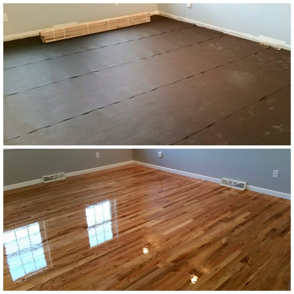 Before And After Polishing — Old Forge, NY — Clinton Hardwood Floors