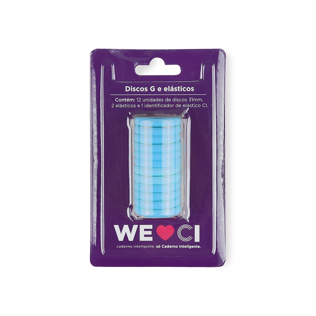Discos y elástico Azul Atlântico G para el Cuaderno Inteligente
