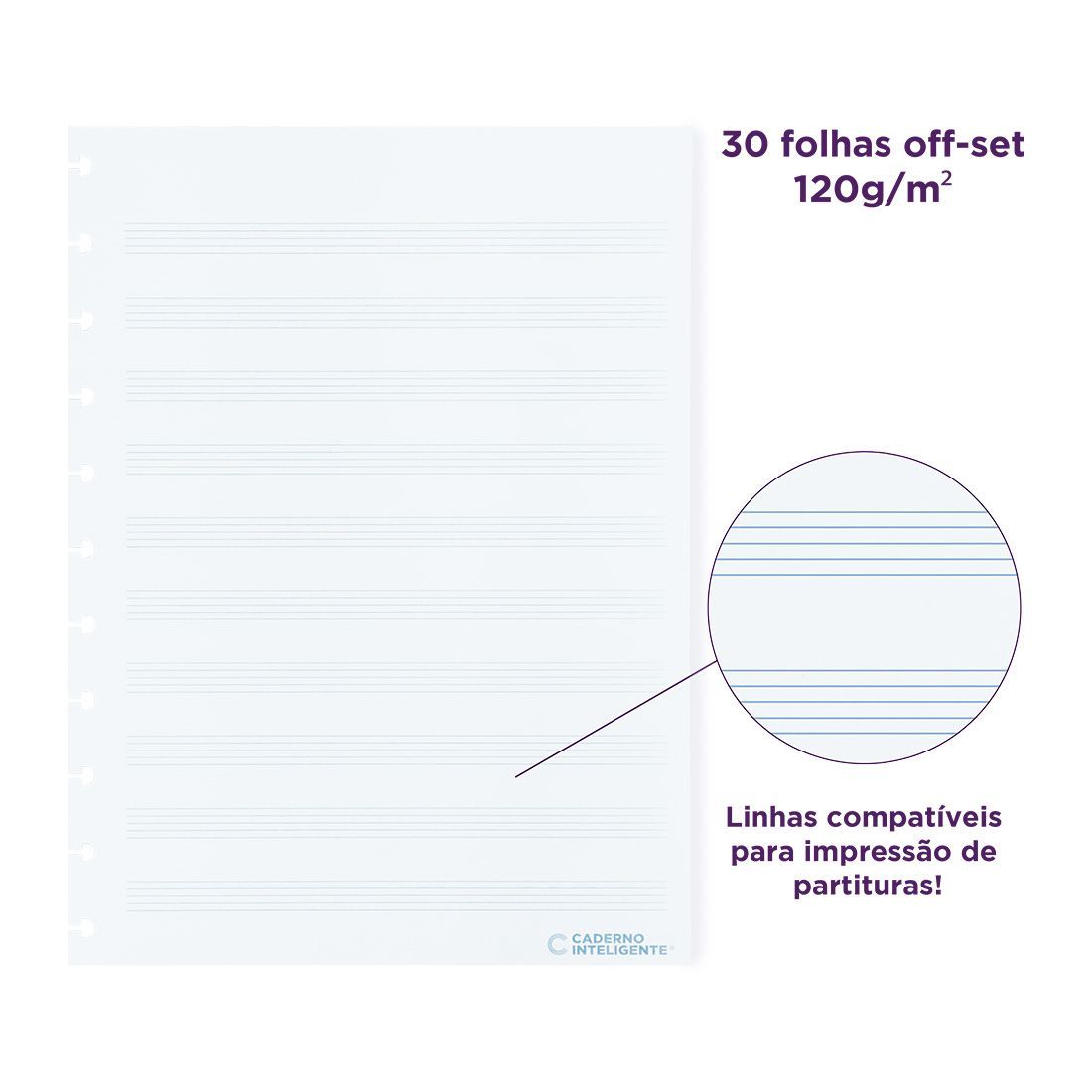 Hojas Música Grande 120g para Cuaderno Inteligente