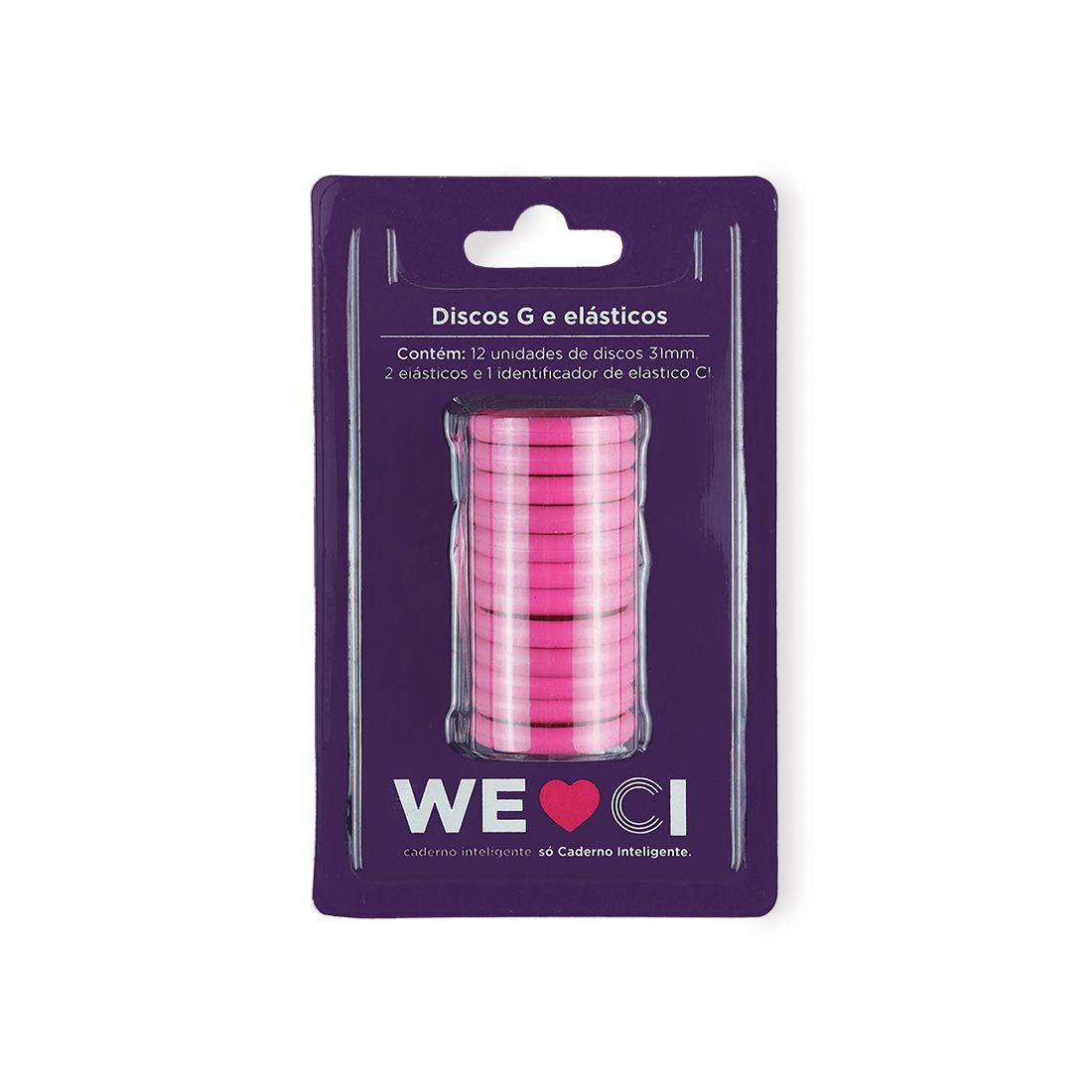 Discos y elástico Super Pink G para el Cuaderno Inteligente