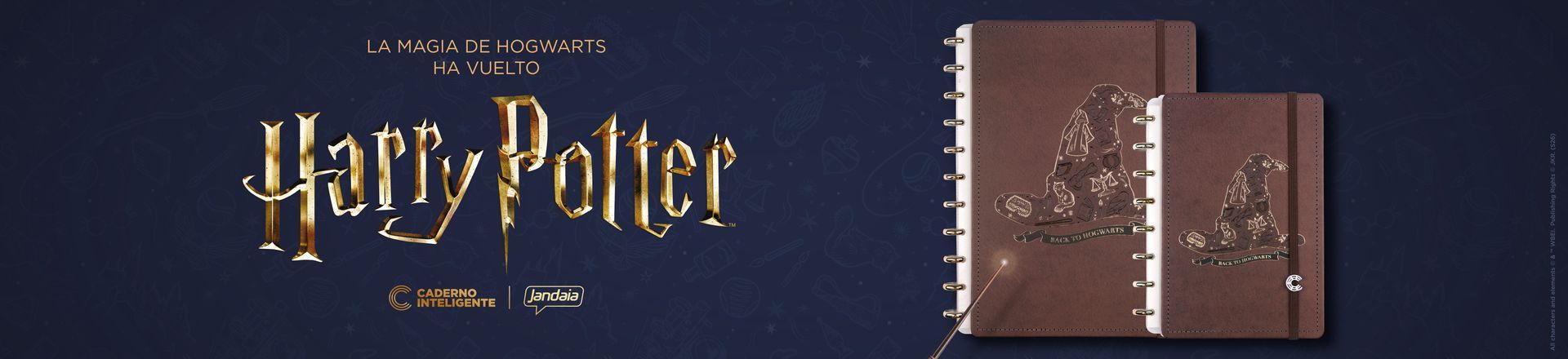 banner de novedad cuaderno inteligente harry potter sorting hat