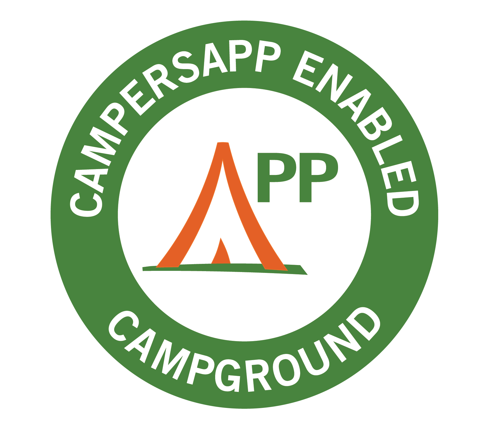 A logo that says campersapp enabled campground