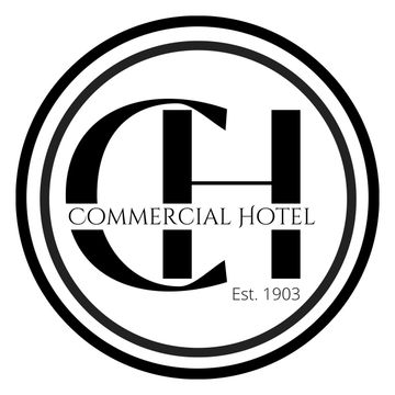 A black and white logo for a commercial hotel.