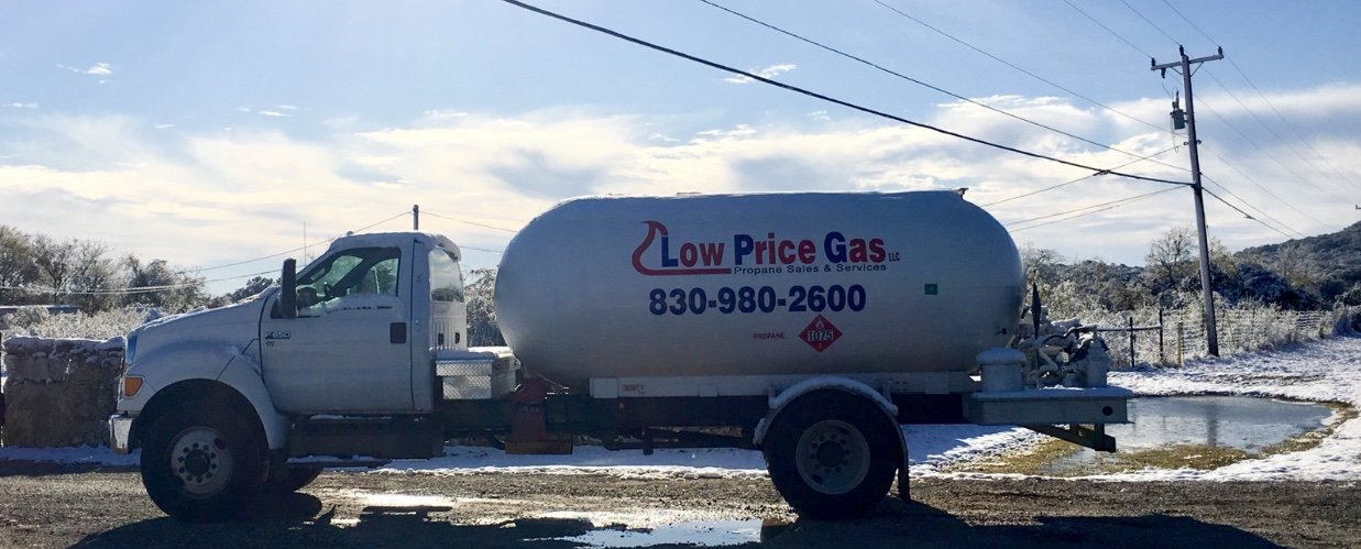 A propane truck tank in the streets of New Braunfels, TX