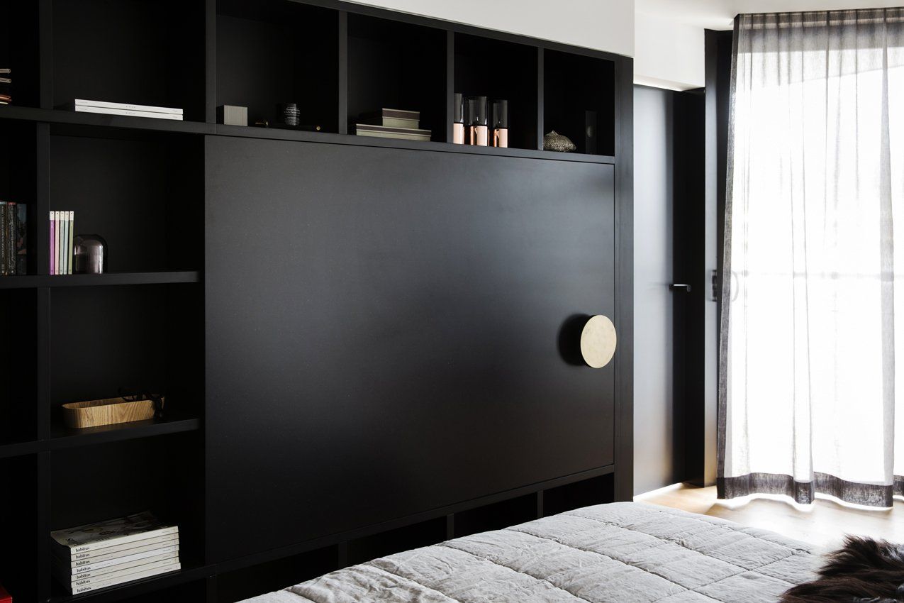 Finch Joinery Custom Bedroom Project Black and Brass
