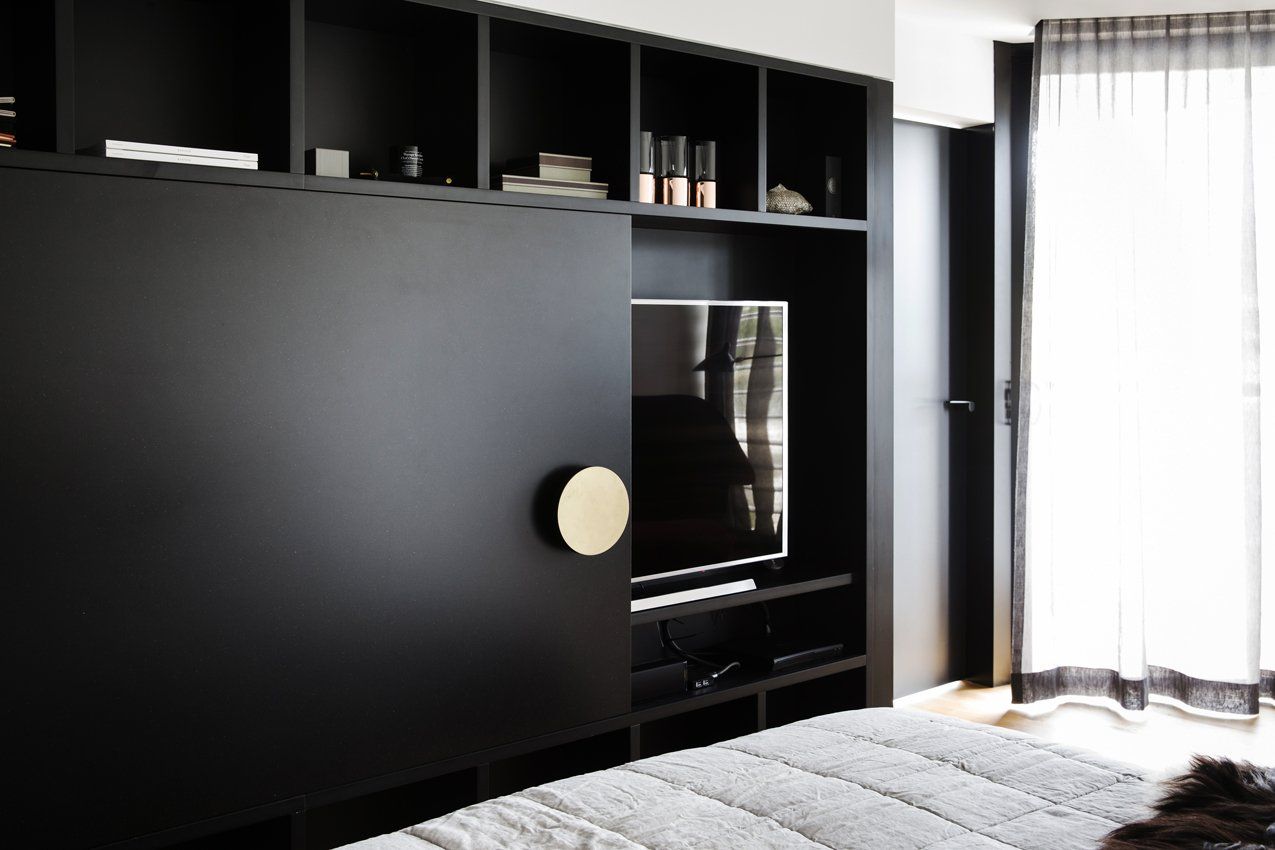 Finch Joinery Custom Bedroom Project Black and Brass