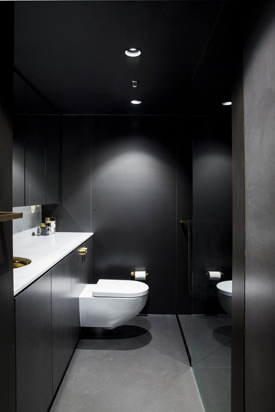 Finch Joinery Custom Bathroom Project Black and Brass