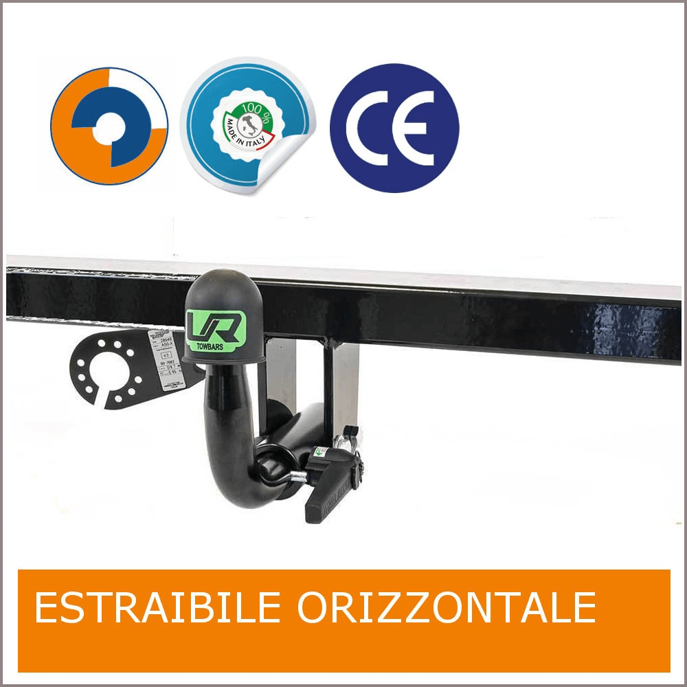 Gancio estraibile orizzontale
