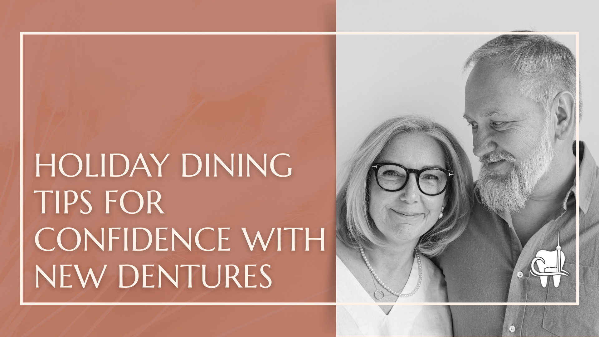 Couple smiling, text: 