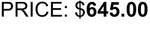 A price of $ 645.00 is written in black letters on a white background.