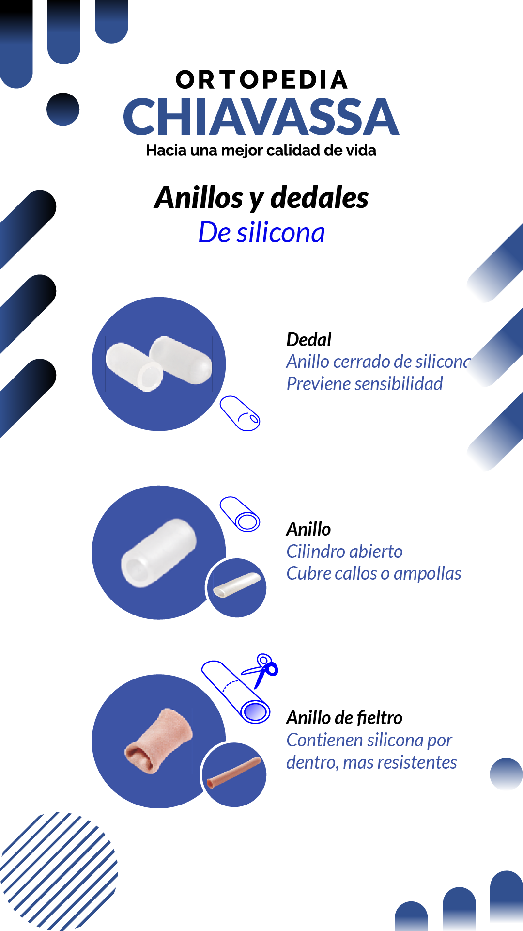 dedales y anillos de silicona