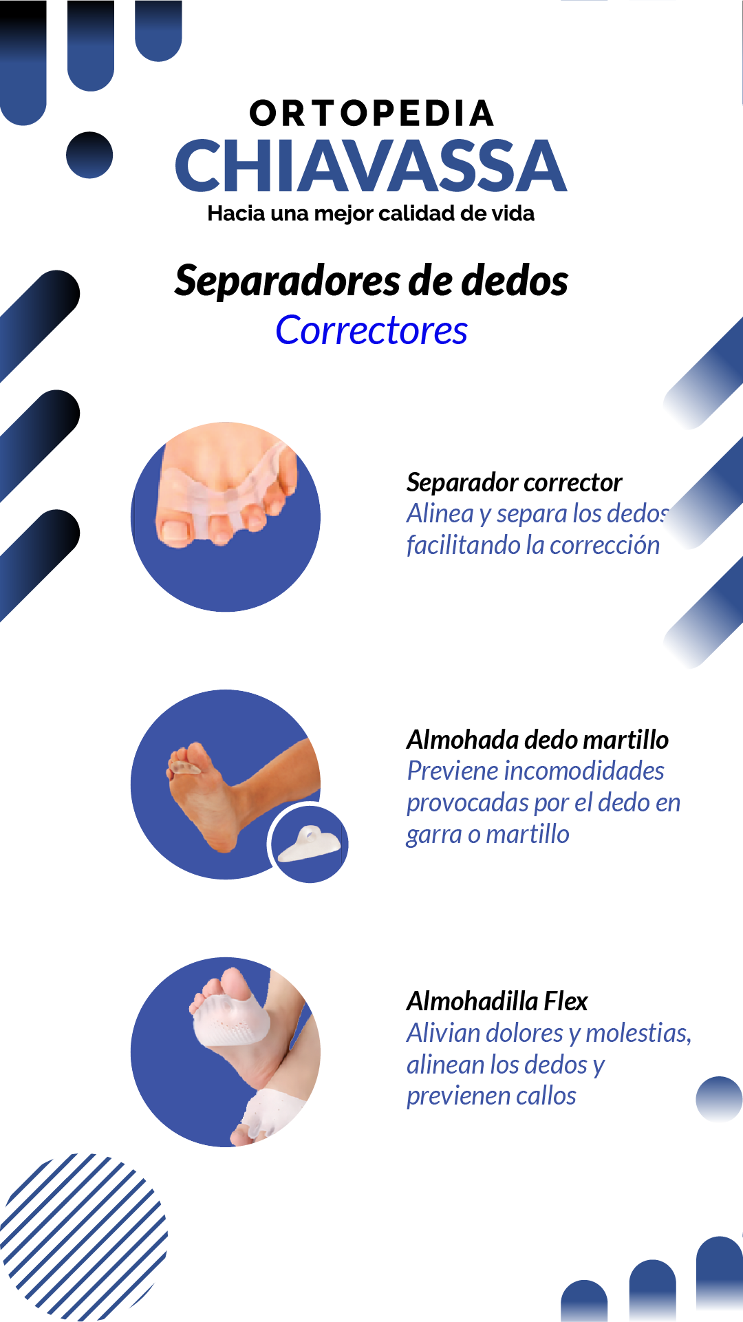 separadores de dedo de pie