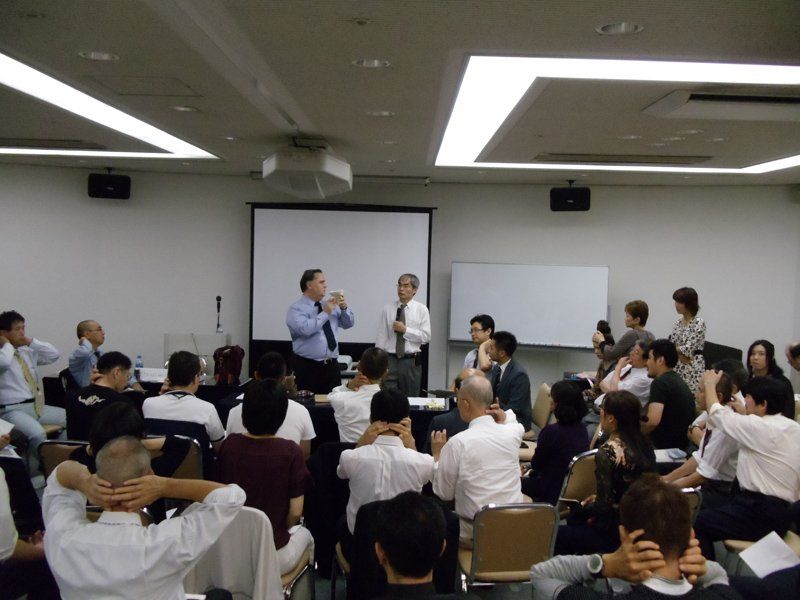 Dr. Wehner lecturing chiropractors attending his seminar in Osaka, Japan in 2010